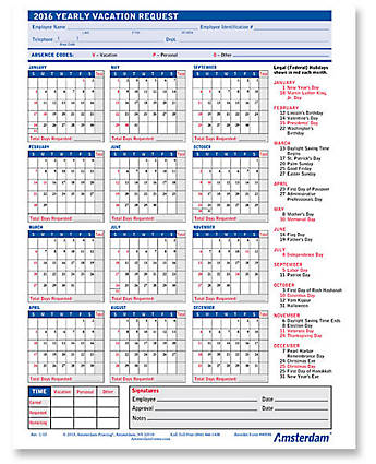 vacation schedule template